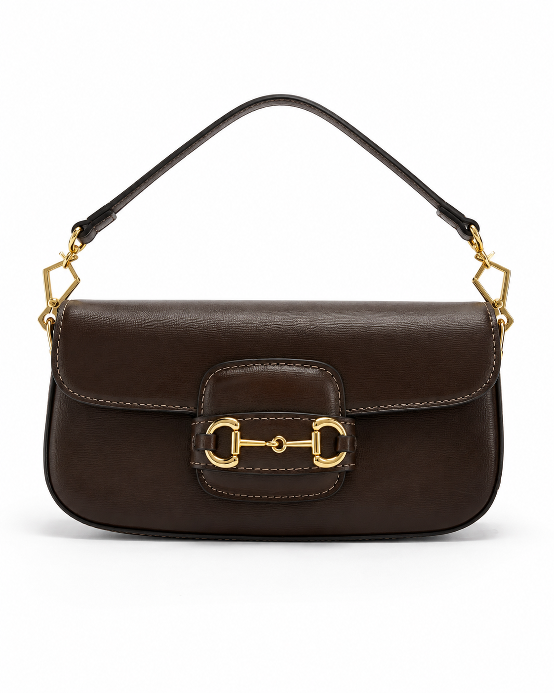 Gucci Horsebit Leather Shoulder Bag – Brown – Pre-Owned