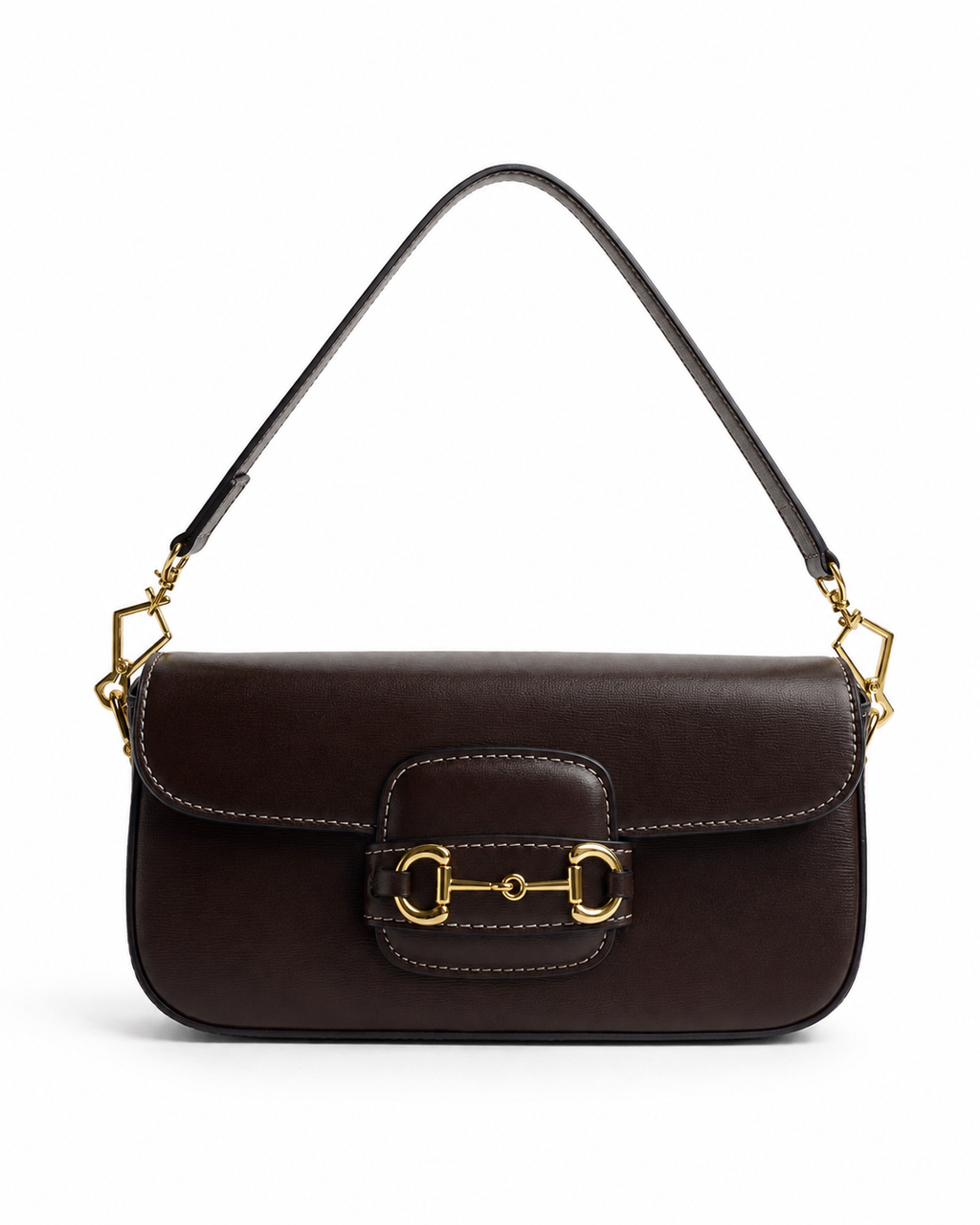 Gucci Horsebit Leather Shoulder Bag – Brown – Pre-Owned
