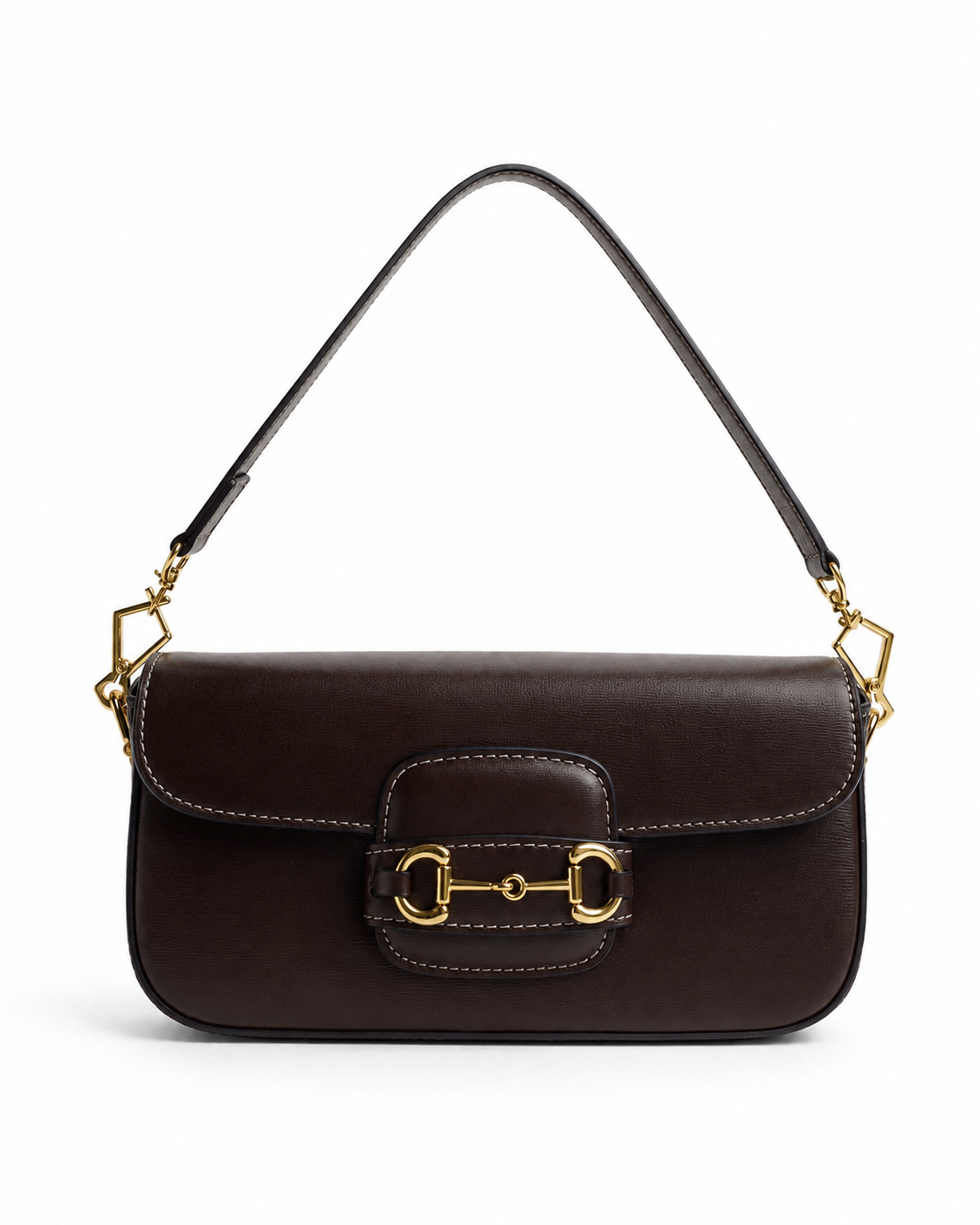 Gucci Horsebit Leather Shoulder Bag – Brown – Pre-Owned