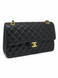 Chanel Quilted Flap Shoulder Bag – Black Caviar Leather with Gold-Tone Hardware – Pre-Owned