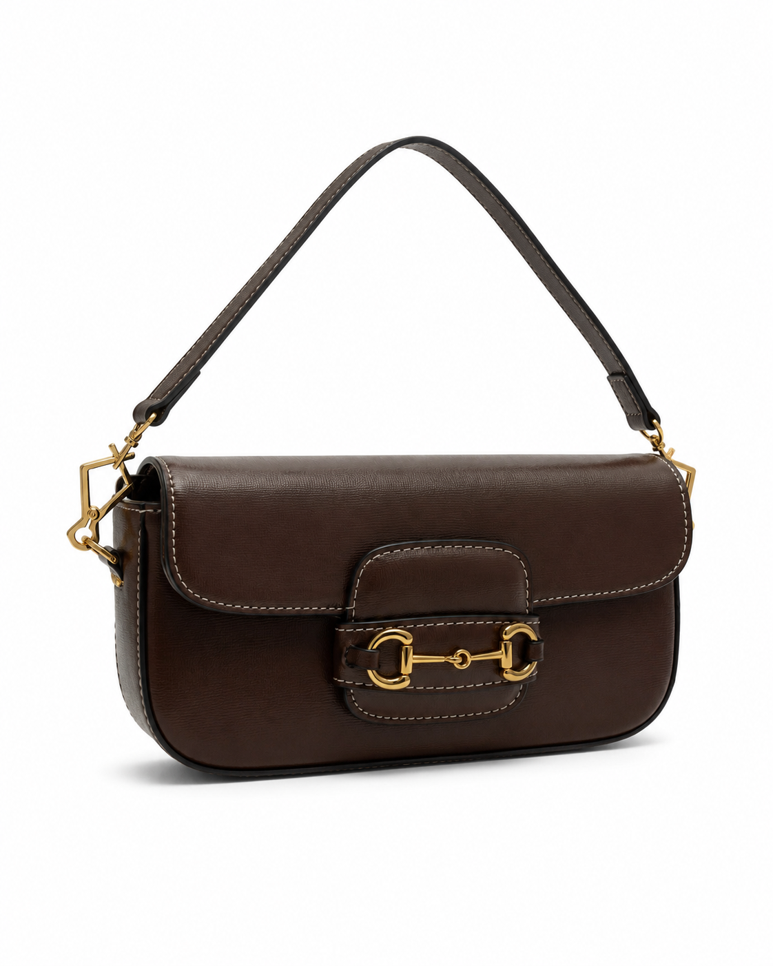Gucci Horsebit Leather Shoulder Bag – Brown – Pre-Owned