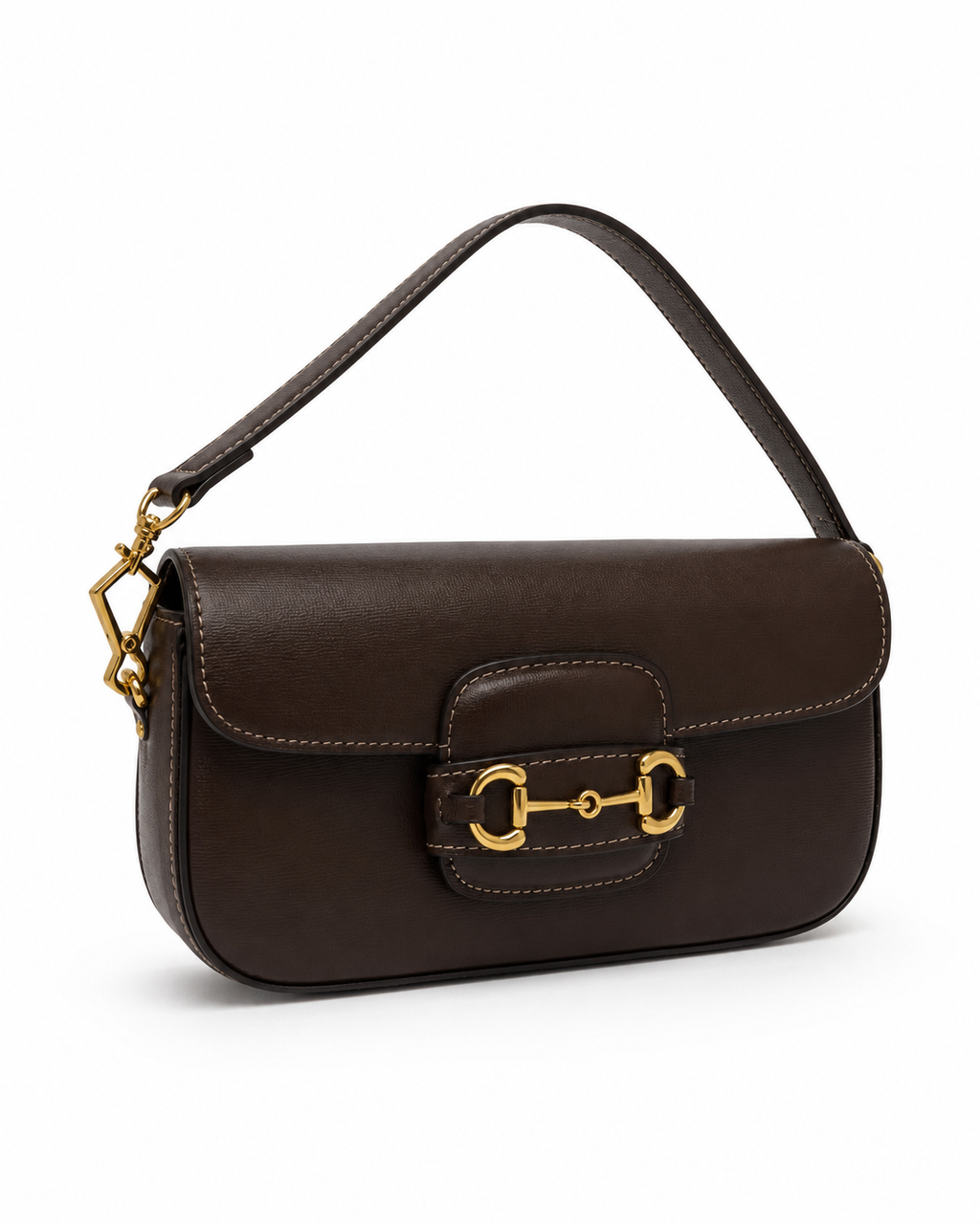 Gucci Horsebit Leather Shoulder Bag – Brown – Pre-Owned
