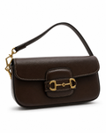 Gucci Horsebit Leather Shoulder Bag – Brown – Pre-Owned