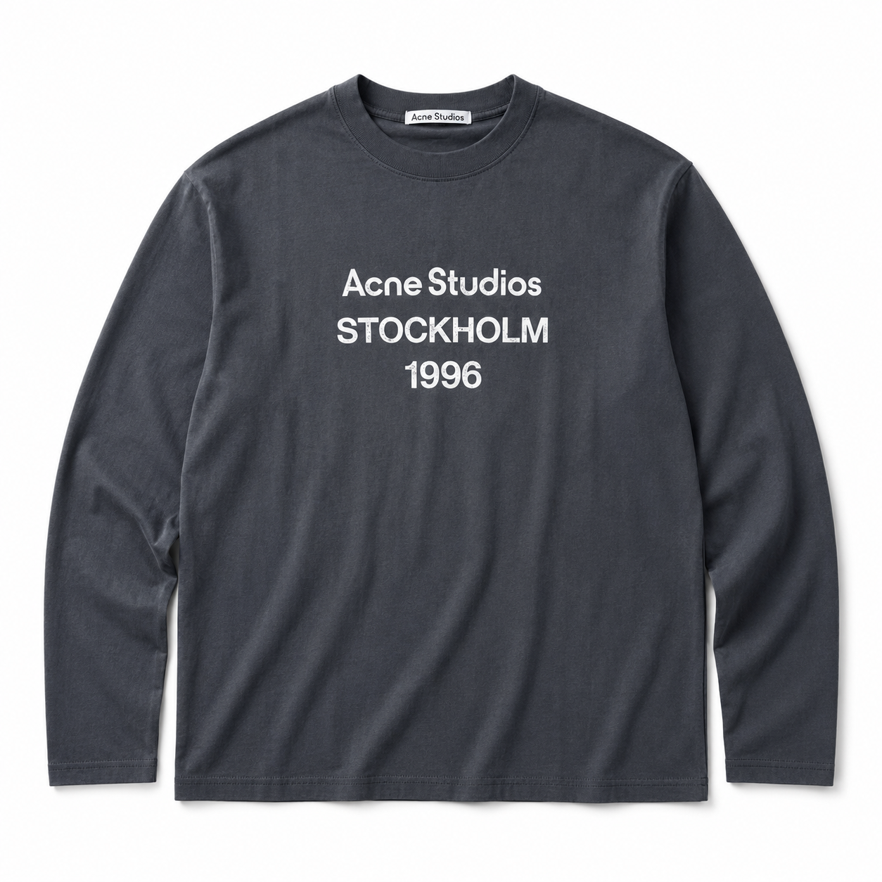 Acne Studios Stockholm 1996 Men’s Long Sleeve Shirt – Gray – Size M – New