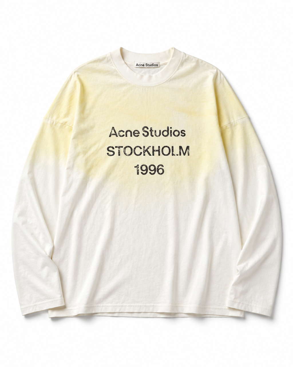Acne Studios Stockholm 1996 Long Sleeve Shirt – White & Yellow – Size M – New