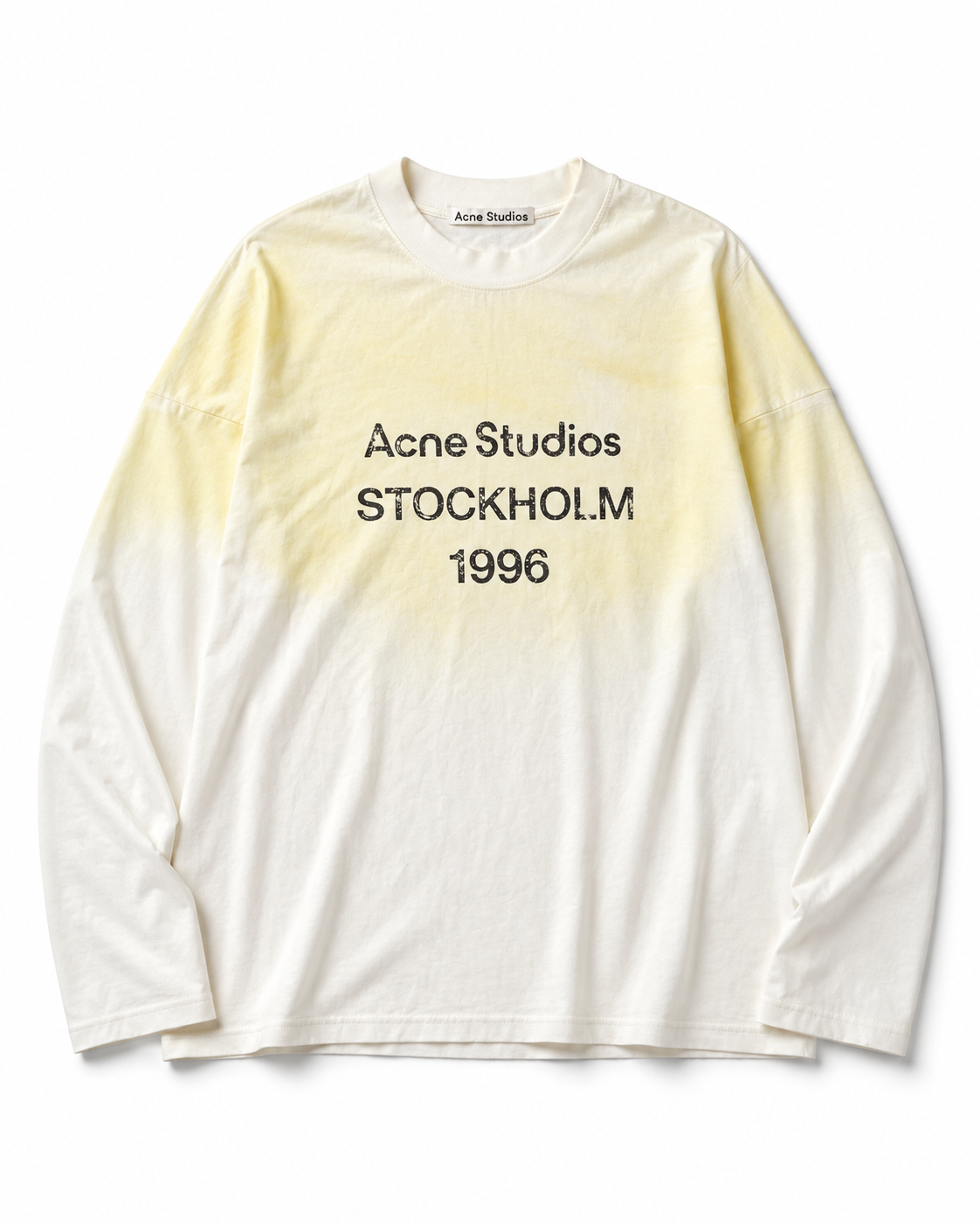 Acne Studios Stockholm 1996 Long Sleeve Shirt – White & Yellow – Size M – New