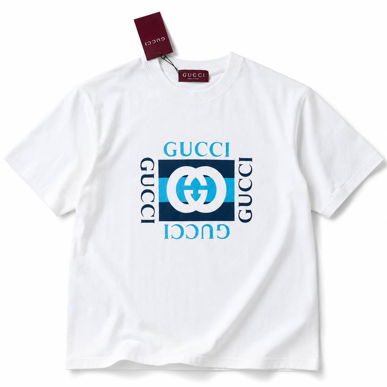 Gucci Men’s Logo Graphic T-Shirt – White – Sizes M & L – New With Tags