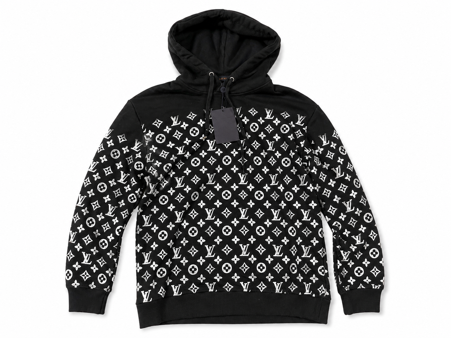 Louis Vuitton Men’s Monogram Hoodie – Black & White – Size S – New With Tags
