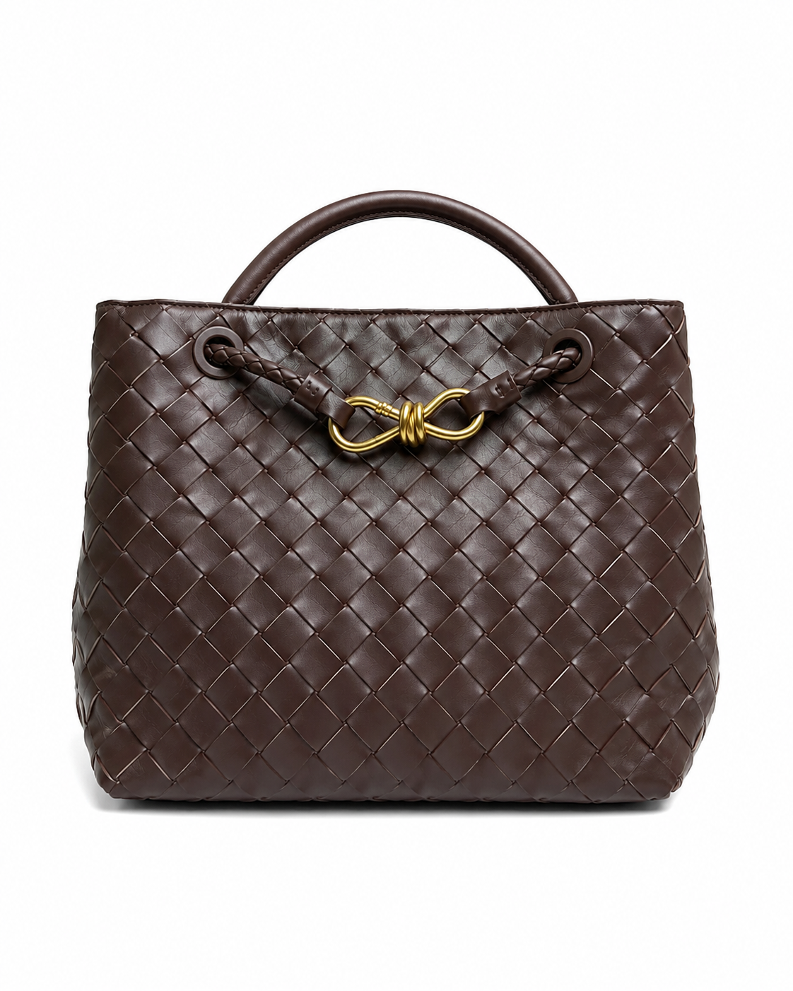Bottega Veneta Intrecciato Leather Tote Bag – Brown – Pre-Owned – Excellent Condition