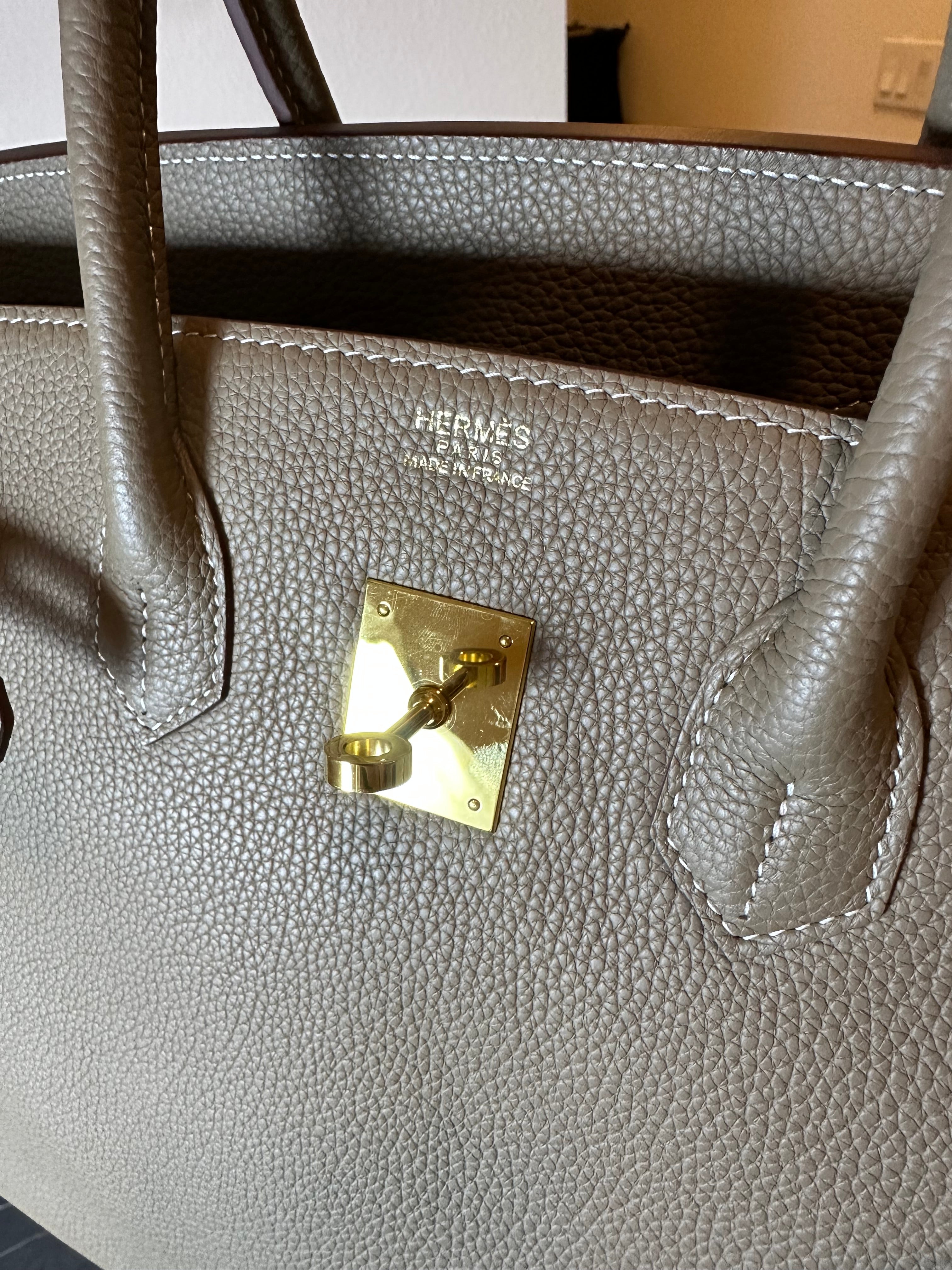Hermès Birkin 35 Togo Leather Etoupe Gold Hardware Pre-Owned – Excellent Condition